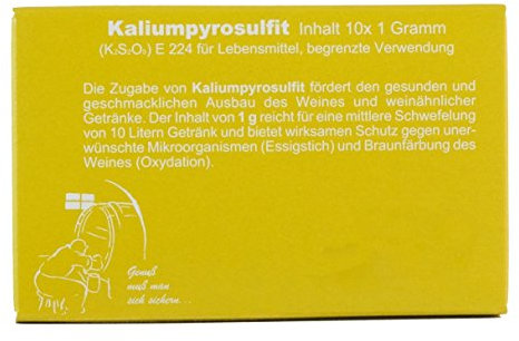 Vina Kaliumpyrosulfit 10x1 Gramm, Kaliumdisulfit, Schwefelpulver