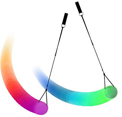 PRECORN LED Poi 2 Stck mehrfarbiger Nachtleuchtender Poi Leuchtpoi für Spinnen Schwingen Bauchtanz