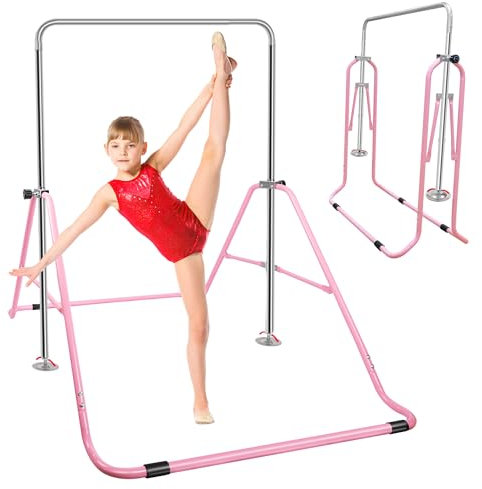 ORIENTOOLS Barre de Gymnastique Horizontale Réglable en Hauteur pour Enfants, Barre d'entraînement Pliable pour la Maison
