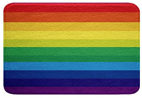 Loussiesd, tappeti da bagno arcobaleno, tappetino da bagno colorato antiscivolo, morbido, a pelo lungo, assorbente, tappetino per pavimento, morbido, accogliente, per camera da letto, soggiorno, 40x60
