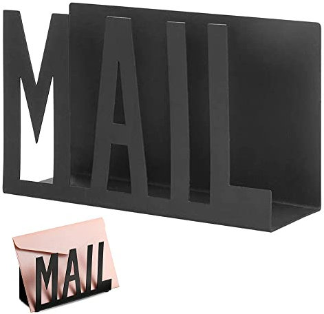 YZSZ Briefhalter aus Metall Briefständer Office Dokumentenablage Metall Deko Briefablage Mail Platz sparen Einfach verwenden Mehrzweck Nicht verblassen Dokumente Schreibtisch Zuhause Schule (Schwarz)