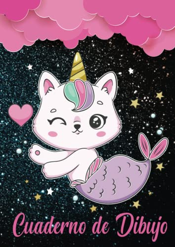 Cuaderno de dibujo: Libreta A4 unicornio para niñas 110 páginas en Blancas - Libreta escolar para dibujar, pintar y colorear