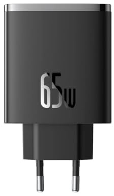 Baseus Travel Charger Cube Pro GaN Quick Charger C+C+U, 65W, Black EU (P10152301113-00)