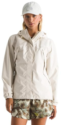 The North Face Women's Antora Jacket (Standard & Plus Size) - Waterproof & Windproof Rain Coat, Secure Zip Hand Pockets, White Dune, Medium