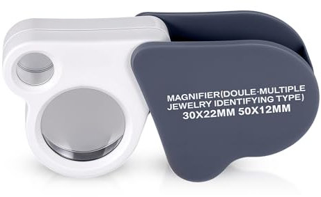 JIYIN Loupe de bijoutier 30X-50X pliable Boucle de bijoux Grossissement pour pièces de monnaie, diamants, pierres précuses, bijoux, timbres, travail rapproché
