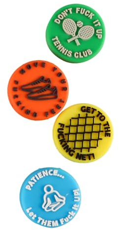 Laroal 4-Pack Tennis Shock Absorber Offensive Reminder Tennis Shock Absorber Fun Tennis Shock Absorber, Silicone Tennis Racket Shock Absorber Tennis Damper Set
