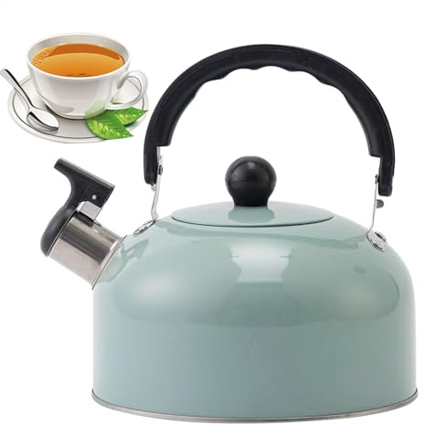 Té hervidor de hervidor de té silbido | 3L de acero inoxidable de acero inoxidable de silbot, resistente al calor con mango anti-escalado y tapa de pico, té té acampado.