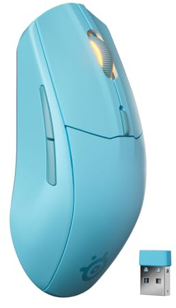 SteelSeries Rival 3 Wireless Gen 2 Gaming Mouse - 2.4GHz and Bluetooth - 18000 DPI TrueMove Air Optical Sensor - 60 Million Click Durability - Light-Weight - 100% PTFE Feet - Aqua