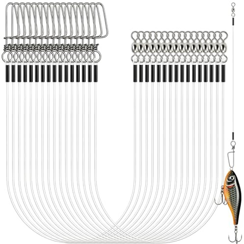 Realure 16‑Piece Fluorocarbon Leader Set with Swivels & Snaps, 4 Sizes 7#‑18# Invisible Spin Fishing Leaders, High‑Tensile Predator Tackle for Trout, Pike & Perch Freshwater & Saltwater Angling