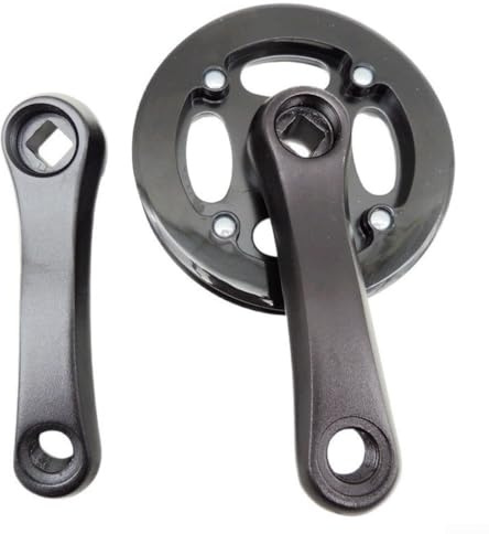 Juego de manivela de bicicleta para niños 25T con brazo de manivela de 102 mm de longitud de aleación de aluminio y cobertura de protección de cadena doble