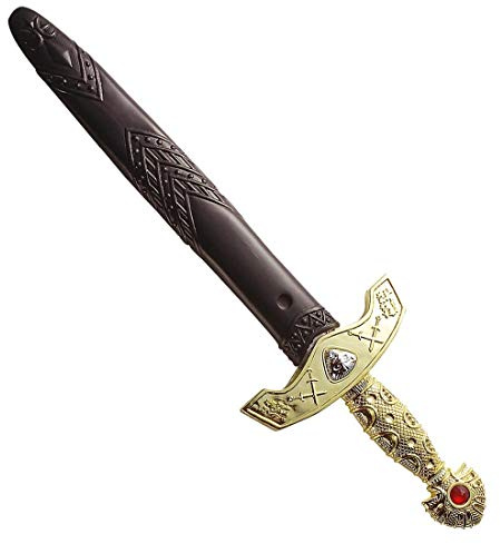 Amakando Couteau dague avec Pierre précieuses pour Pirate/Or-Noir 45cm / Arme Jouet dague Poignard comme Accessoire de Costume/Idéal pour soirée à thème & fête costumée