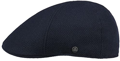 LIERYS Mackenzie Flatcap Kaschmir Herren Made in EU Baumwolle Herbst Winter dunkelblau L (58-59 cm)