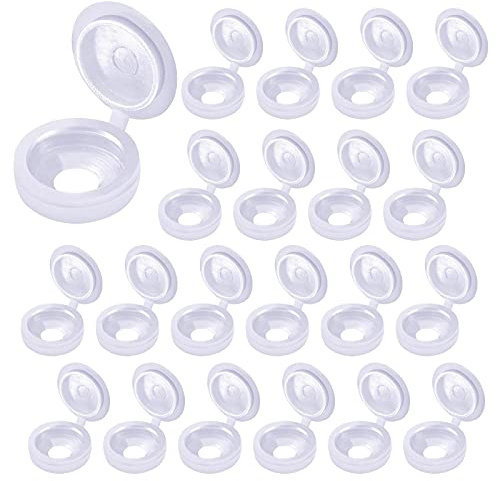 Lahviuu Skruvlock i plast, 200 st skruvskydd, snäpplocksskruvar dekorativt skydd, brickor beklädnadshylsor för 6 ~ 8 skruvar för möbler (vit)