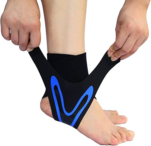 Supporto Caviglia,Cavigliera Sportiva,Cavigliere di Supporto Regolabile,Supporto per Caviglia Sportiva Elastica,Tutore Fascia Piedino Traspirante Regolabile da Uomo Donna Distorsione per Sport 1 Pezz