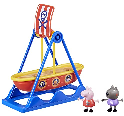 Peppa Pig Manège Bateau Pirate de Peppa, Coffret avec 2 Figurines, Jouet pour Enfants, Taille Unique