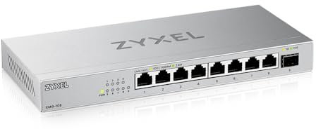 Zyxel 8-Port 2.5G Multi-Gig Unmanaged Switch avec 1 x 10G SFP+ | Support de Bureau ou Mural [XMG-108]