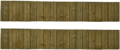 Feather Edge Fence, Flat Top Fence Panel, Pressure-Treated Panel, Closeboard Effect Fully Framed (4 feet (w) X 1 feet (H, 12)