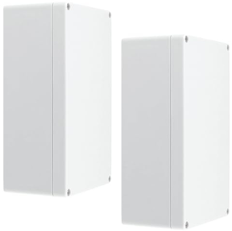 FUNSUEI 2 Stück Anschlussdose, 200 x 120 x 56mm Abzweigdose Wasserdicht IP65, Elektrische Verteilerdose Außen, Anschlusskasten Kunststoff ABS, Verteilerdose Aufputz Weiß, für Elektrische Steuerung