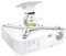 QWORK® Supporto universale da soffitto per proiettore, supporto per proiettore bianco, rotazione a 360°, inclinazione a 20°, fino a 10 kg