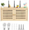 LUPATDY Massivholz Router Schrank,Wall-Mounted WiFi Router Storage Box-Router Verstecken,Router Aufbewahrungsbox-Kabelbox,TV-Set-Top-Box-Organisator-Holz WiFi-Router-Regal (Doppeltür)