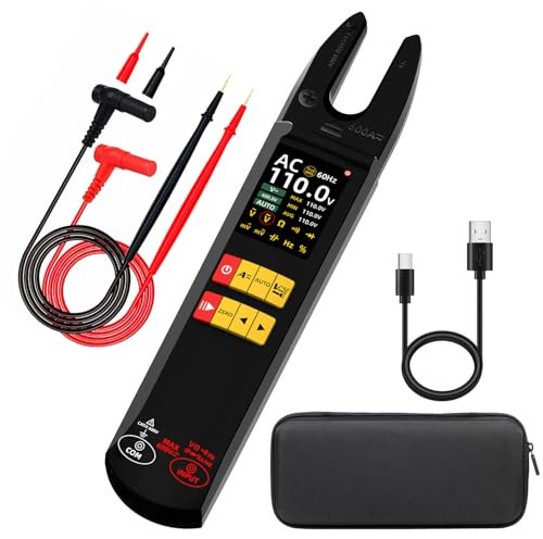 BSIDE U5 Pinza Amperometrica Aperta DC AC 600A TRMS Multimetro Digitale Automatico con 2,8 Grande Display a Colori Tester di Tensione Corrente Frequenza Diodo Capacità NCV Filo Elettrico