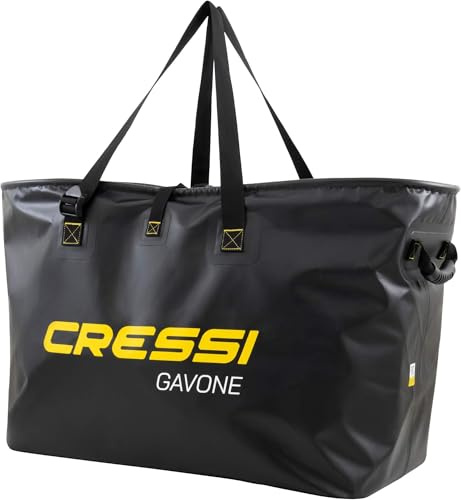 Cressi Gavone Black - Capiente Borsa Impermeabile Realizzata in PVC Tarpulin Nero, Evita Che Acqua e umidità degli Oggetti riposti all’Interno Fuoriesca nel Bagagliaio Auto, su Bagagli o Pavimento