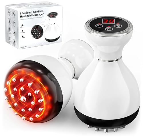 Lymphatic Drainage Massager & Anti Cellulite Massage Tool, Helps Reduce Stretch Marks & Cellulite, for Legs, Arms & Belly, Body Sculpting Machine with Microcurrent & Red-Light & Heat & Vibration