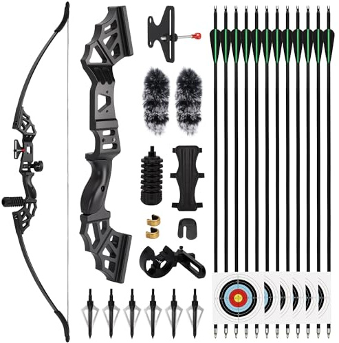 NorthSpoor 40lbs Recurve Bows and Arrow Set,Take-Down Adult Archery Bow Right-Hand Recurve Bow Suitable for Outdoor Practice