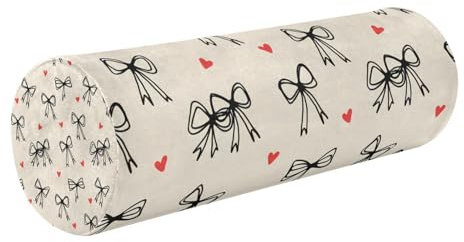 YANENDIE Cervical Neck Roll, Sketch Bow Round Pillow Washable Memory Foam Pillow, Bolster Pillow for Improved Sleeping, Travel, Home