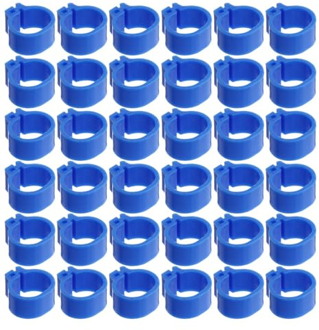 Generico Anelli per Gambe di Piccione 100 Pezzi in Plastico Leggeri e Facili da Applicare per Gestione Pollame e Allevamento