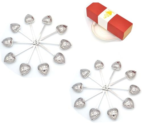 HSKOTEA 20PCS Tea Infuser, Tea Strainer with Handle, Premium Tea Infusers for Loose Tea, Tea Steeper for Tea Flavoring Herbal Spices Seasonings
