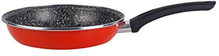 MAGEFESA K2 Rojo - Sartén 26cm de Acero vitrificado Exterior Color Rojo. Antiadherente bicapa Reforzado Efecto Piedra, Apta para Todo Tipo de cocinas, Especial inducción. 50% de Ahorro energético.