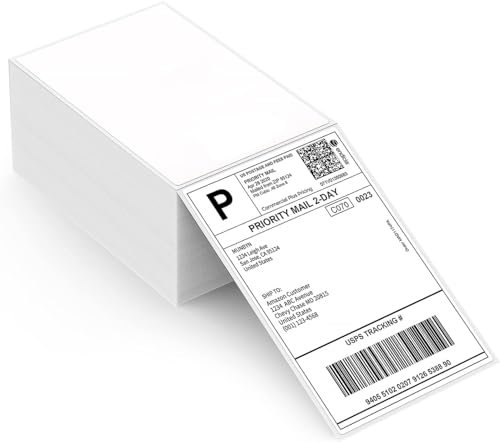 MUNBYN Versandaufkleber 4×6 DHL Etiketten (500 Stück 10.2 x 15.2 cm) Thermopapier Versandetiketten für Labeldrucker 4XL Wasserfester Etiketten Papier, BPA/BPS-frei