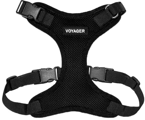 Voyager Step-in Pet Harness - All Weather Mesh, Adjustable Step in Harness for Cats and Dogs by Best Pet Supplies - Black, S