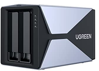 UGREEN 2 Bay RAID Enclosure, Aluminum External Hard Drive Enclosure, USB3.0 External 2.5 / 3.5 HDD Enclosure, RAID 0/1/SPAN/PM Mode