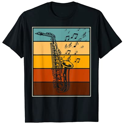 Retro Saxo Jazz Musique Musicien Saxophoniste Saxophone T-Shirt