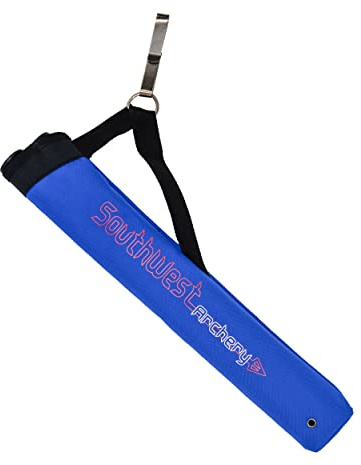 Southwest Archery Universal Hip Quiver - Two Removable 18 inch Arrow Tubes - Clips on to Your Belt – Right and Left Handed - Blue