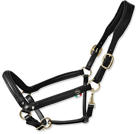Horses, Cabestro de Cuero de Tasting Anatomic, Cómodo, Útil para Llevar el Caballo a Mano o para Asegurar Durante Las Operaciones de Desmolienda, Sellado o Transporte (Full, Negro)