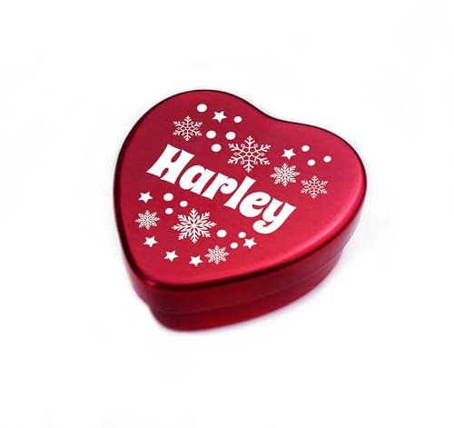 Red Ocean Personalised Storage Heart Tin Sweets Secret Santa Gift Daughter Son Friend Gift For Christmas Christmas Table Decoration