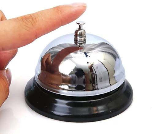 Counter Bell Reception Call Bells Chrome Kitchen Bell Service for the Porter Restaurant Bar Hotel Shop, School, Hospital, Pet Training,Attention Ringer Waiter Servant Service