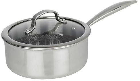 HEXTEC Laser Etched Honeycomb Non Stick Stainless Steel Cookware Pot & Pans Set with Lid - Induction Ready Deep Fryingpan Saucepan Casserole Stockpot with Cool Handles for Home Kitchen Chef, PFOA Free