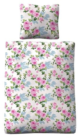 JACK Biber Bettwäsche 2 TLG. 135x200cm Rose Flieder rosa Grün Blau Weiß Reißverschluss