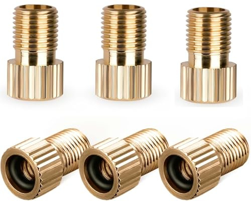 Confezione da 6 adattatori per valvola francese, adattatore valvola per bicicletta con anello di tenuta DV SV su tappi per valvole AV, valvola tubeless, adattatore per bicicletta da corsa, MTB