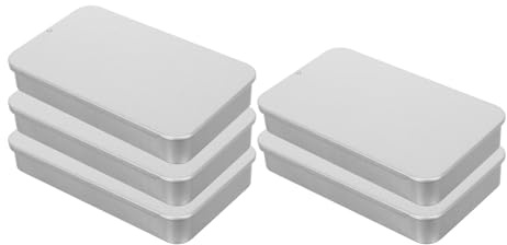 Homoyoyo Contenitori Scatole di Latta in Metallo con Coperchio Scorrevole Push-Pull 5 Pezzi 110X66X16Mm Portaprofumo da Viaggio Mini Organizer per Balsami e Gioielli