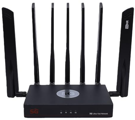 Plyisty 5G WiFi 6 Router, AX3000 Dual Band Mesh 5G Cellular Router with IPQ5018 Chip and 7 High Gain Antennas, for 4K Streaming and LagFree Connectivity (UK Plug)