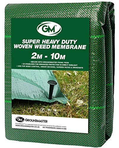 GroundMaster Commercial Grade SUPER Heavy Duty Weed Membrane 125gsm - Garden Weed Control Fabric & Barrier - Weed Suppressant Membrane for Gravel, Driveways, Paths, Decking & Landscaping (2m x 10m)