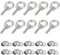 hannger Eye Bolts with Nuts, M8 10Pcs EyeBolts Stainless Steel Machinery Shoulder Lifting Ring Eye Bolt Heavy Duty Screws Bolt with Lock Nuts & Lock Washers, Flat Washers - Thread Length 30mm