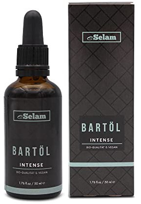 Bartöl 50ml - 100% natürliche und vegane Bartpflege für Herren - extra viel Arganöl - für einen geschmeidigen und gepflegten Bart - eSelam