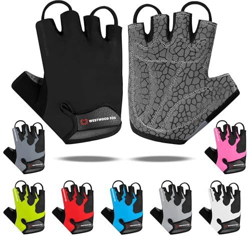 WESTWOOD FOX Gants De Vélo Demi Doigt Gel Anti Choc Antidérapant Rembourré Respirant VTT Moto Fitness Sports Escalade Vélo De Montagne Gant sans Doigts Homme & Femme