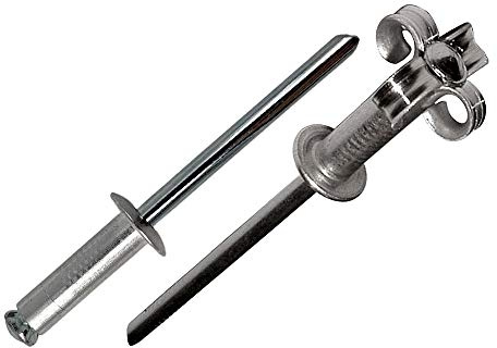 DOJA Industrial | Remaches Ciegos Ø4,8*17mm | Pack 250 | Remaches Aluminio de Cabeza Alomada Flor | para Unir Todo Tipo de Materiales Metal | Ideales para Matricula, Remachadora Neumatica, Caja Metal